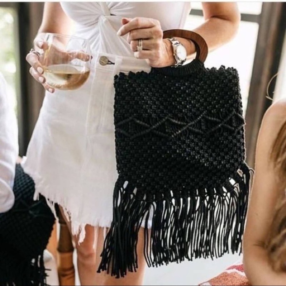 Danielle Nicole Macrame Handbag Purse - image 1